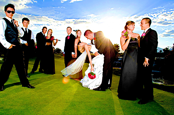 red black and white wedding reception