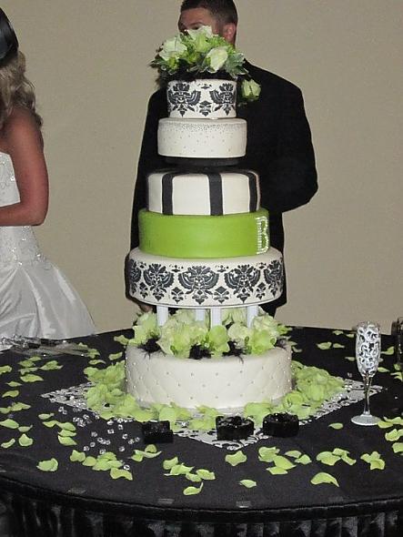 green white and black weddings