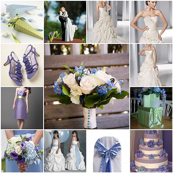 A few of my ideas for a Periwinkle and Lime Green Wedding