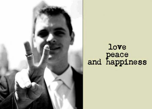 Groom Peace Sign Ring Pic