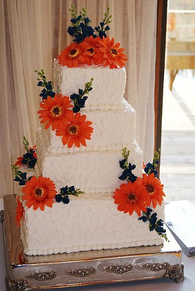 Orange and Blue The beautiful cake for my daughter's wedding