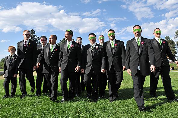 lime green ties shutter shades made it so fun
