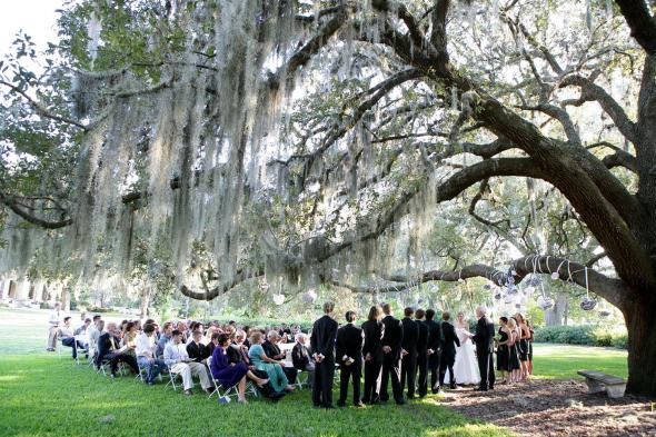 ceremony site - oak tree and west gardens