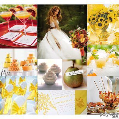 red and yellow wedding ideas