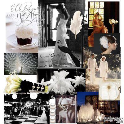 "The Regal of Great Gatsby" black-and-white Polyvore inspiration board