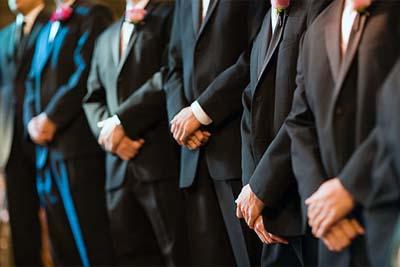 Mrs. Eggplant's groomsmen's tuxes