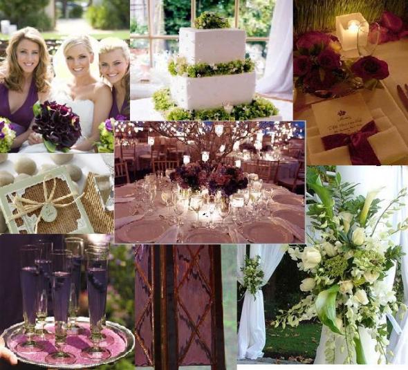 Teri's Purple & Green Antique-y Summer Night Wedding