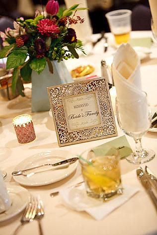 Centerpiece with reserved sign