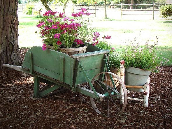 Flowers in a Wagon
