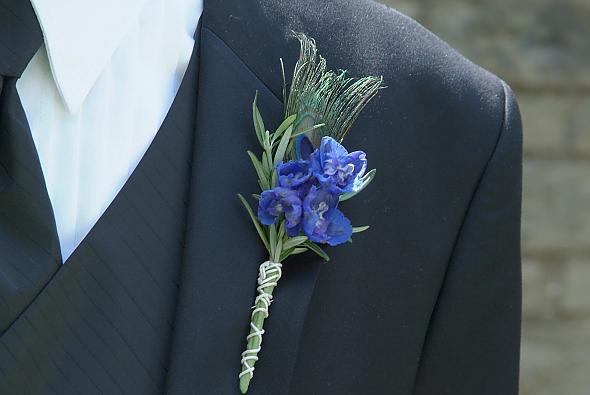 Peacock boutonniere