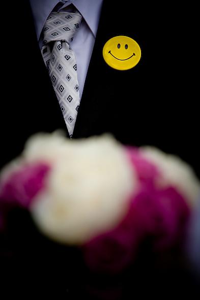Smiley Face Button Boutonniere