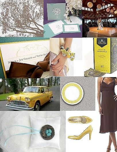 early inspiration board - marigold, chocolate w/ a touch of teal