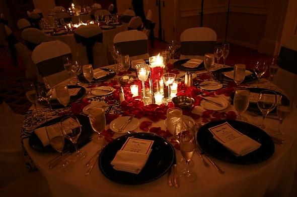 gothic wedding centerpieces red and black