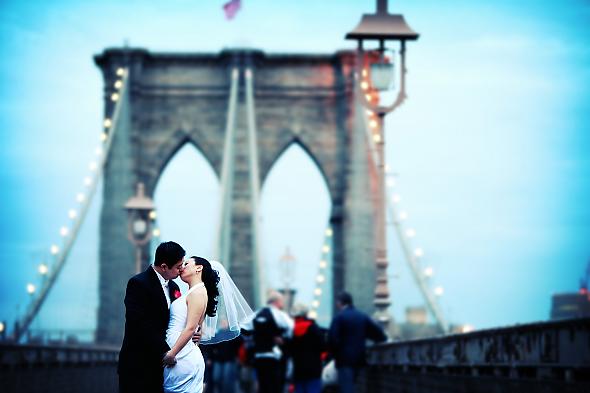 Brooklyn Bridge Kiss by Vanessa Joy