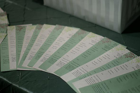 Picture of the wedding programs
