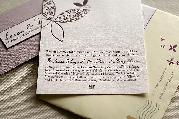 Letterpress invitation