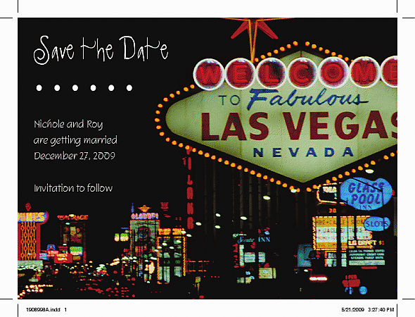 Save The Date for a Vegas destinatio