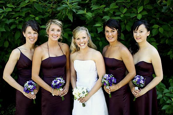 Purple bridesmaid bouquets