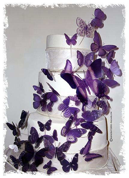 ButterflyBazaar's Purple Variable Size Cascade Butterfly Cake Set