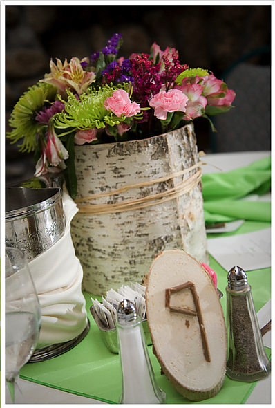 Birch vase centerpiece