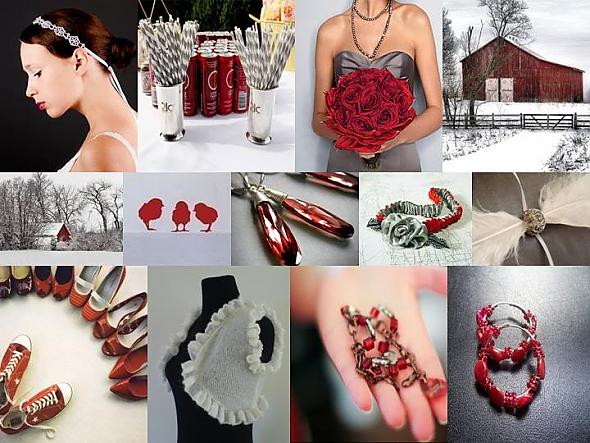 A Winter Bride: Red & Shades of Gray