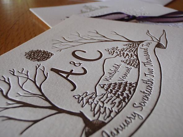 Our wedding logo, letterpressed!