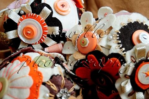 Button and felt bouquets