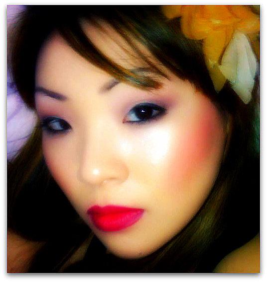 Punch out lips and a soft eye
