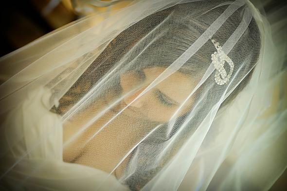 My simple veil and gemmy headband