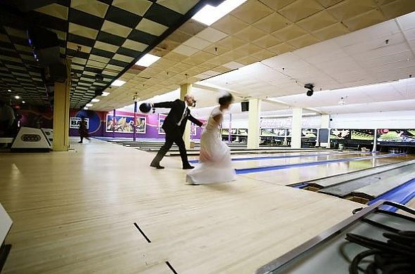 Bride & Groom Bowling!