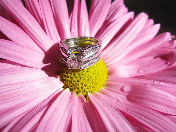 Ring and purple flower
