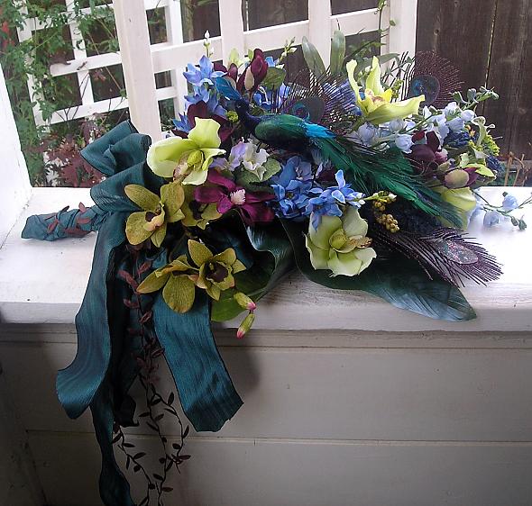 Peacock Dreams Presentation Silk Wedding Bouquet