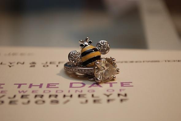 Our STD, my e ring, & my new bday bee pendant!