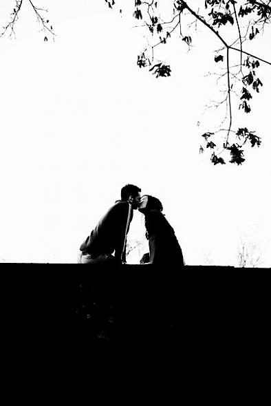 Kiss on a bridge