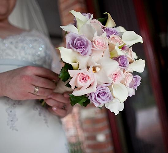 Bridal Bouquet- pink, lavender and cream- roses, callas and orchids
