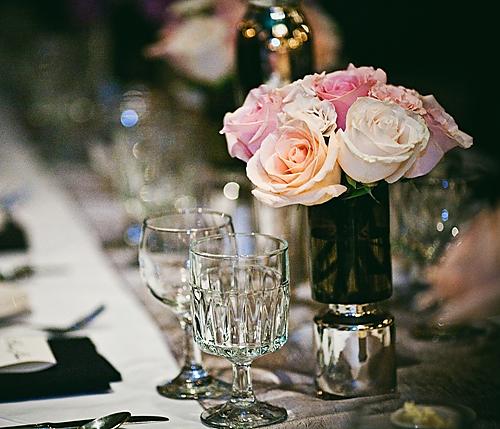 DIY roses in mercury glass tall voti