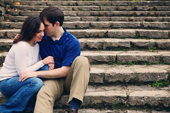 Intimate Moment on the Steps