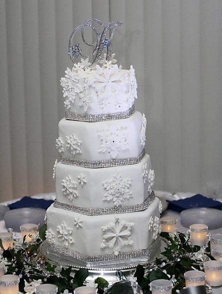 Snowflake Wedding Cake Almond pound cake Italian Cream Cake 