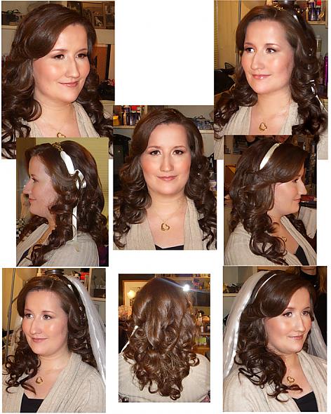 My long curly hair do, with headband