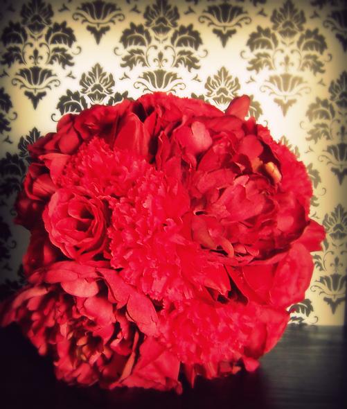 Red Puff of Faux Flower Yumminess