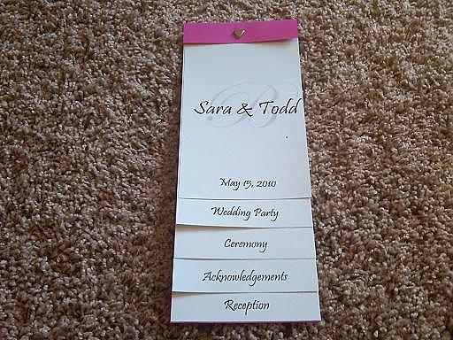 My DIY wedding programs They are certainly not perfect but I am proud 