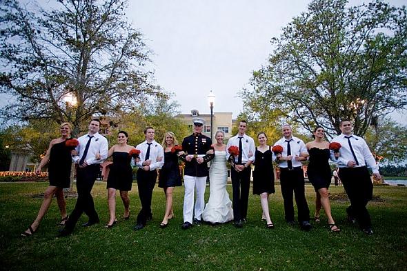 Black White Red Wedding Party I wanted my girls to ACTUALLY wear their 
