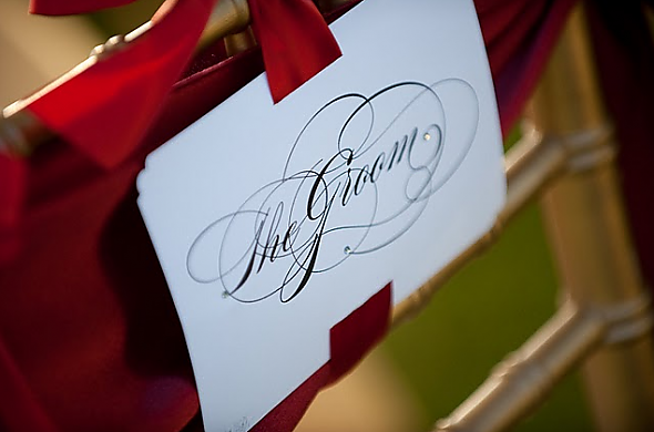 Groom chair sign