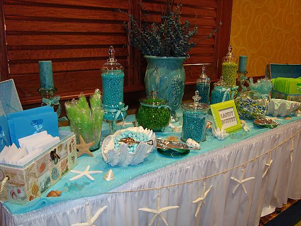 Beachy Aqua and Lime Candy Buffet Candy and the Beach
