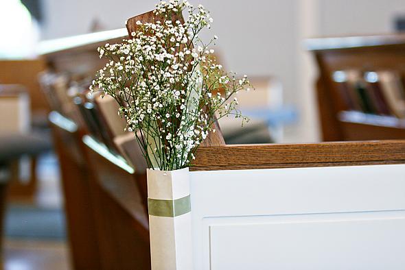 baby's breath pew decor