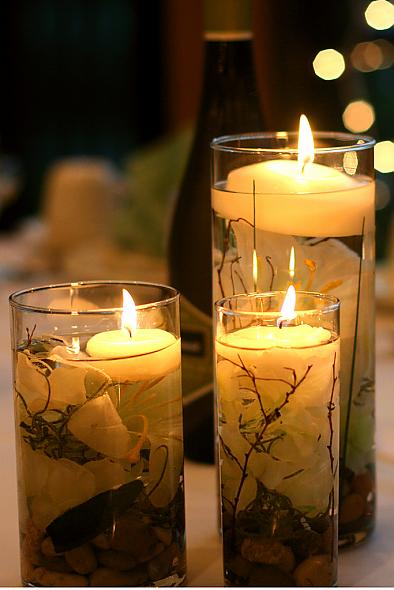 DIY submerged flower floating candle