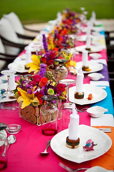 Colorful With Grey Wedding Centerpieces Decor