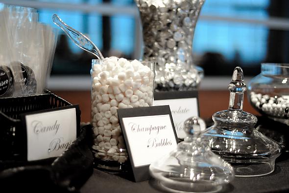 black white wedding reception. Black and White Candy Buffet
