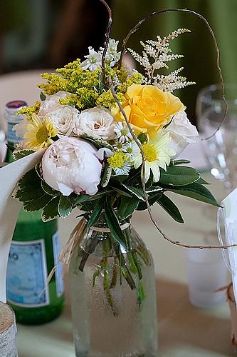 milk jug flower centerpieces