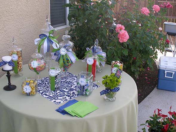 For our Frenchinspired navy blue and apple green bridal shower f te